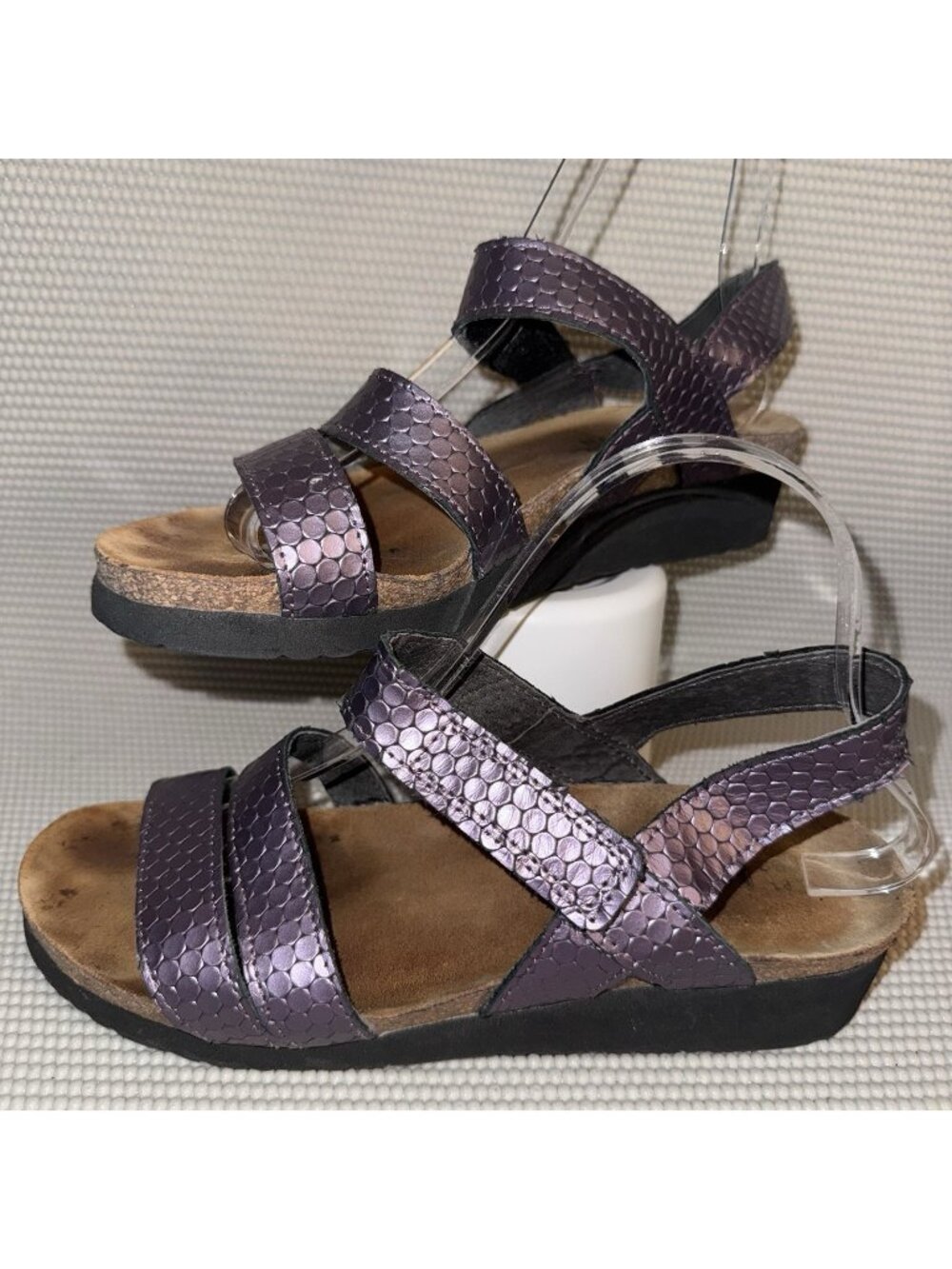 NAOT Kayla Womens Purple Low Wedge Strappy Adjustable Sandal Size 39 (8)